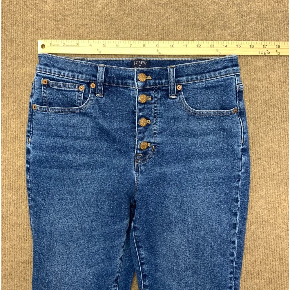 J Crew Jeans Womens 28 Mid Rise Button Fly Straight Stretch Crop Ankle Denim - Picture 3 of 10